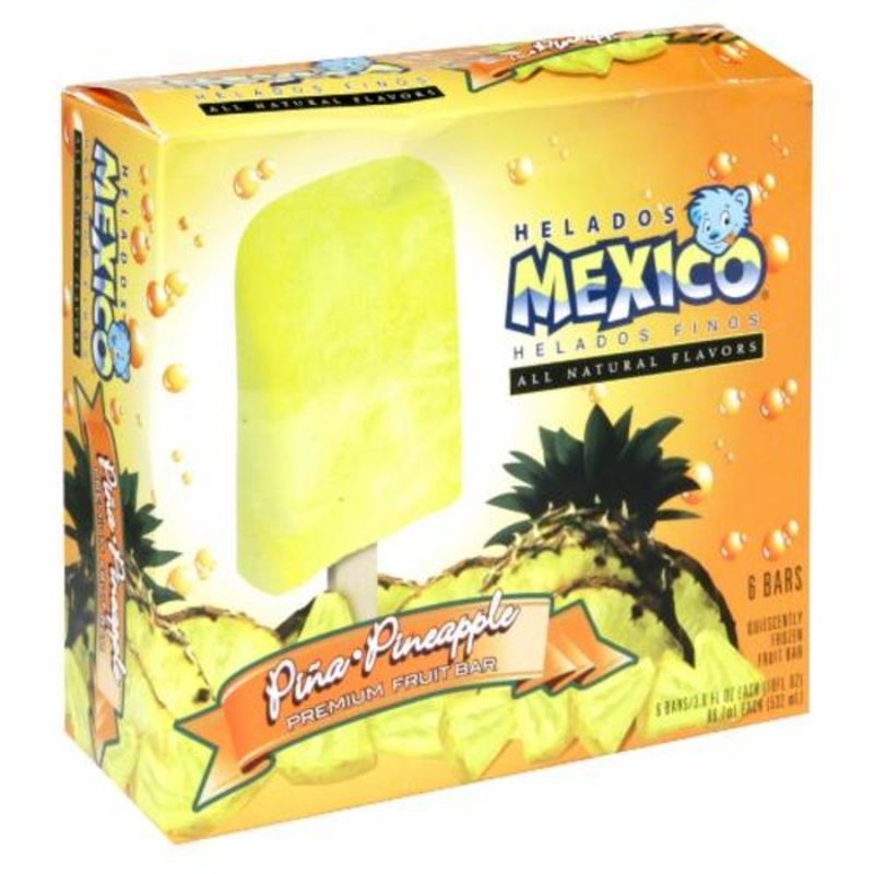 Helados Mexico Fruit Bars, Premium, Pineapple (3 fl oz) Instacart