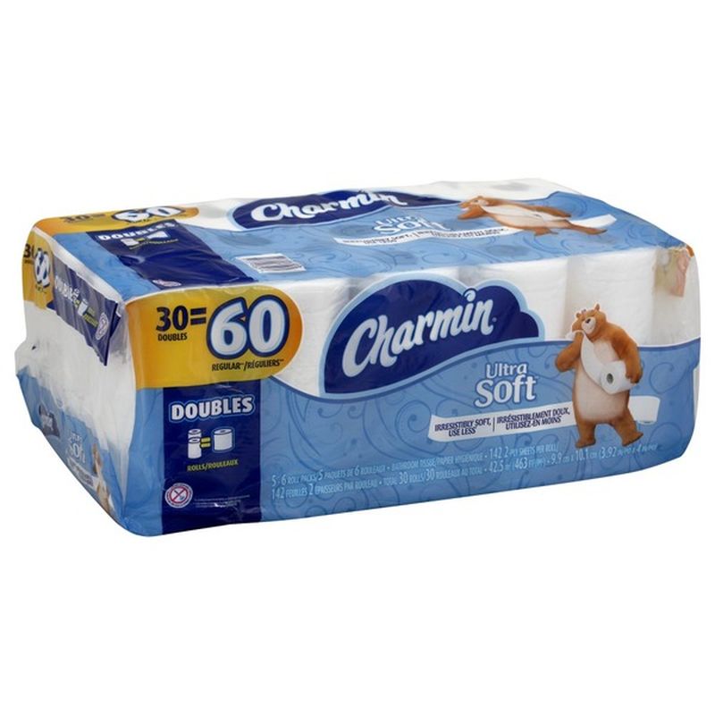 Charmin Ultra Soft Double Toilet Paper 30 Rolls (30 each) Instacart