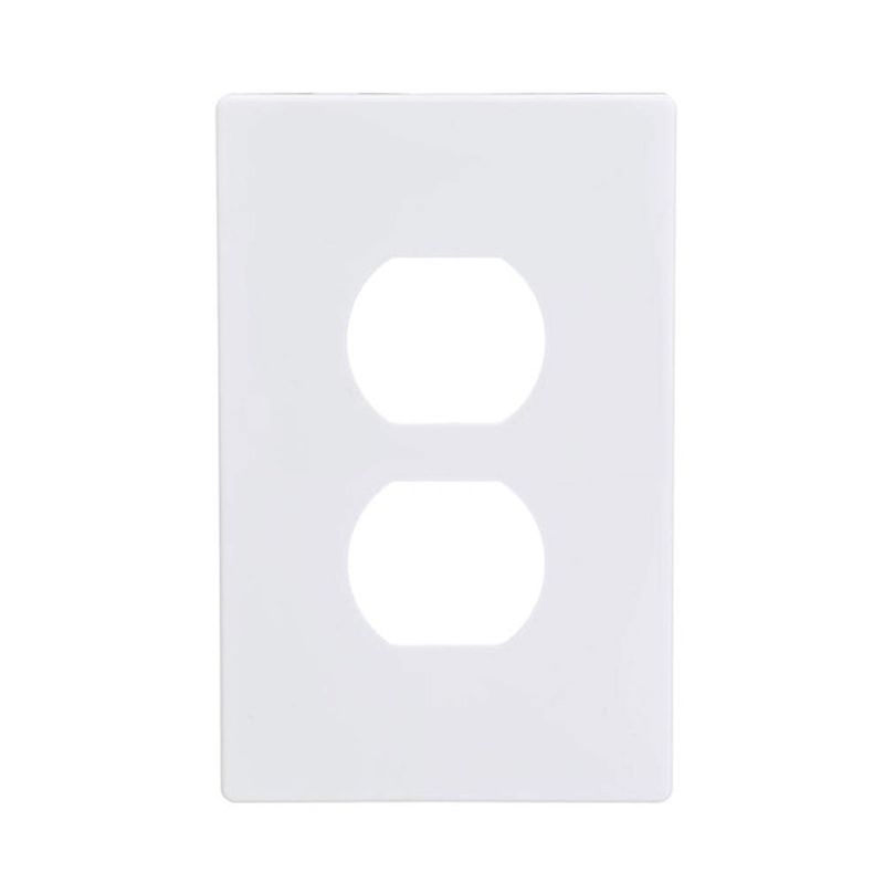 Eaton 1Gang Duplex Screwless Midsize Wall Plate White (each