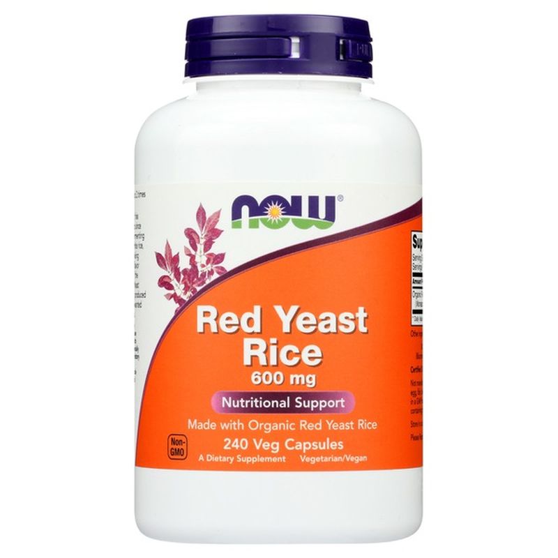 Now Red Yeast Rice 600 Mg Nutritional Support Dietary Supplement Veg Capsules