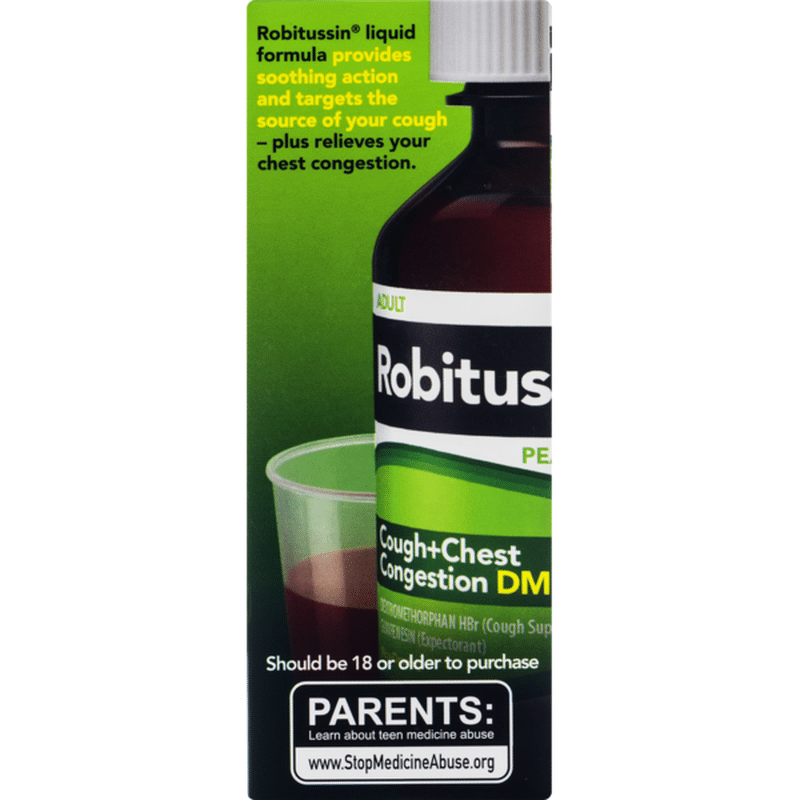 Robitussin Adult Peak Cold Cough + Chest Congestion DM Non ...