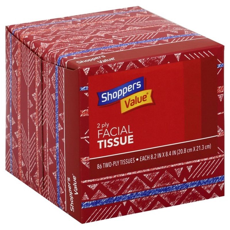 Shoppers Value Facial Tissue, 2 Ply (86 each) Instacart
