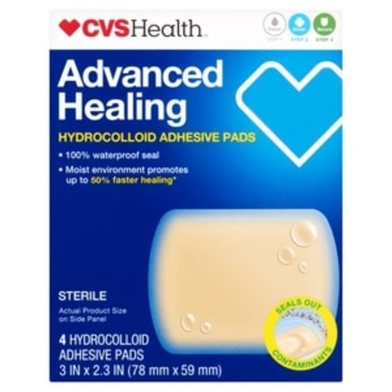 CVS Sterile Latex Free Advanced Healing Hydrocolloid Bandages 3 In X 2.