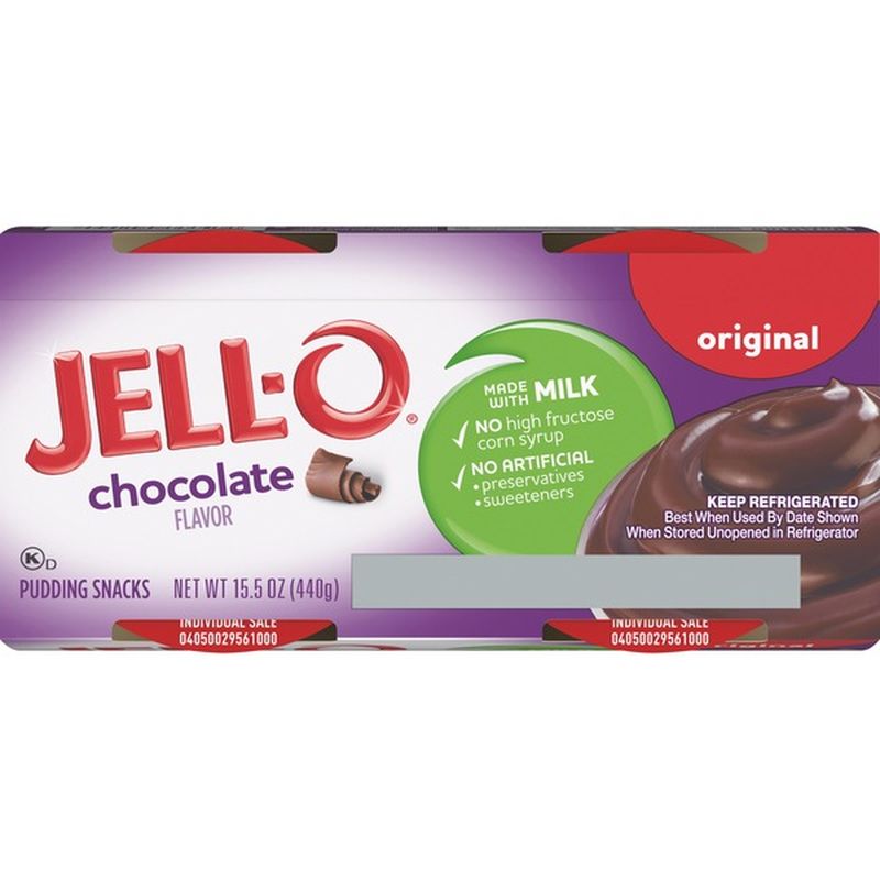 Jell O Ready To Eat Chocolate Pudding Cups 3875 Oz From Safeway Instacart 1609