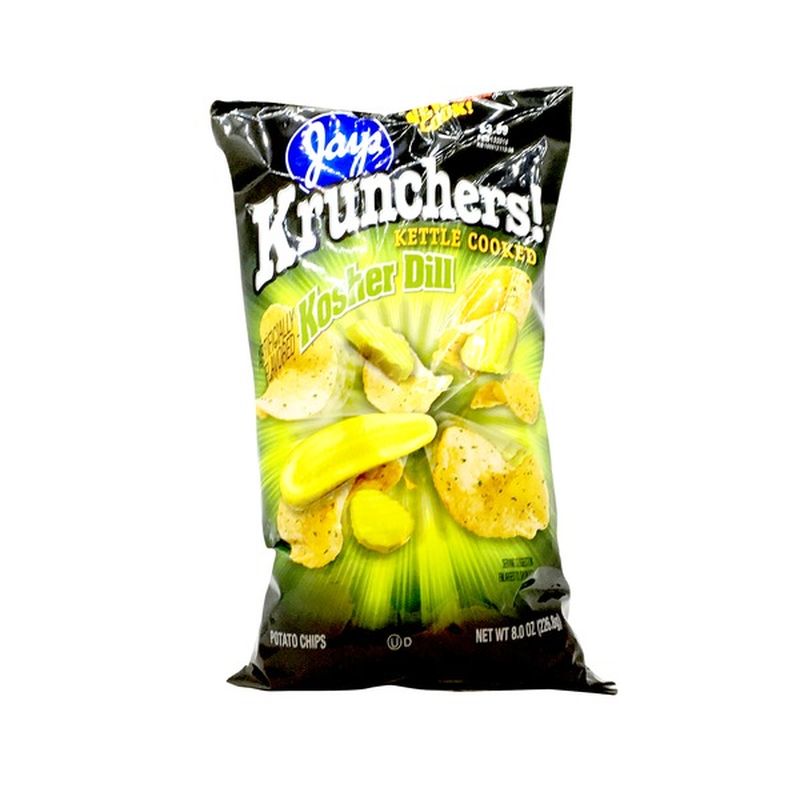 Krunchers! Kettle Cooked Kosher Dill Potato Chips (8 oz) Instacart