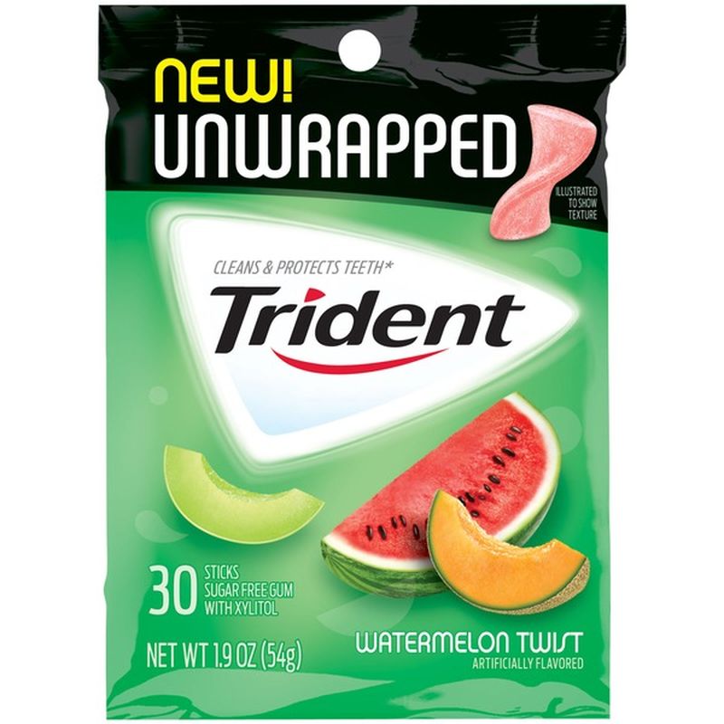Trident Watermelon Twist Sugar Free Gum with Xylitol (30 ct) Instacart