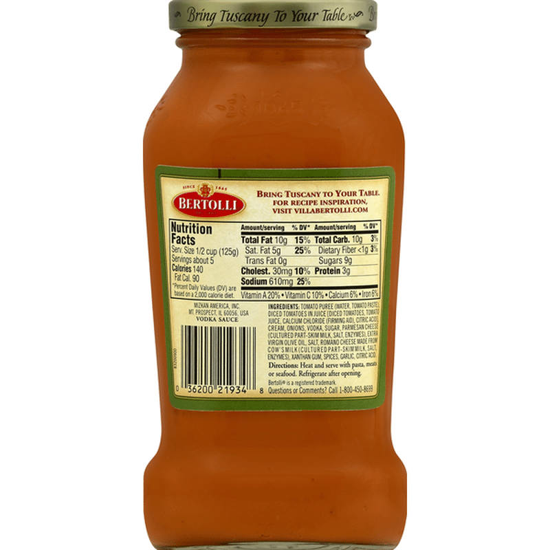 Bertolli Vodka Sauce (24 oz) Instacart