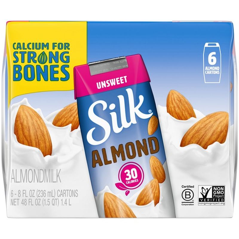 Silk Shelf-Stable Unsweetened Almond Milk Singles (8 Fl Oz) - Instacart