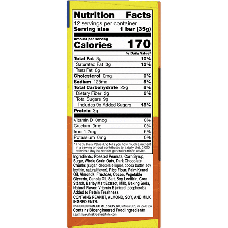 Nature Valley Sweet & Salty Dark Chocolate Peanut & Almond Bars, 12