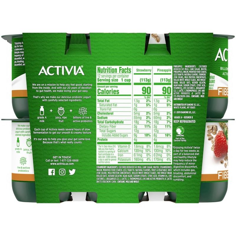 Activia Fiber Blended Lowfat Probiotic Yogurt Variety Pack 48 Oz Instacart