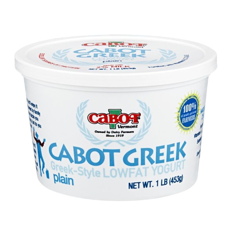 Cabot Creamery Plain 2 Milk GreekStyle Lowfat Yogurt (16 oz) Instacart