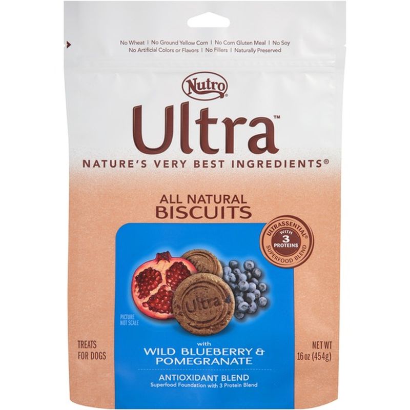 Nutro Ultra Antioxidant Blend All Natural with Wild Blueberry & Pomegranate Dog Biscuits (16 oz