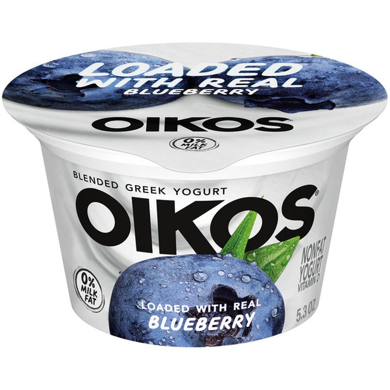 Oikos Blended Blueberry Greek Nonfat Yogurt (5.3 oz) - Instacart