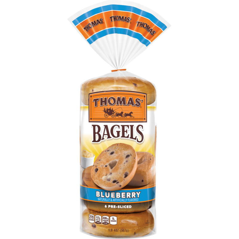 Thomas Blueberry Soft & Chewy PreSliced Bagels (6 ct) Instacart
