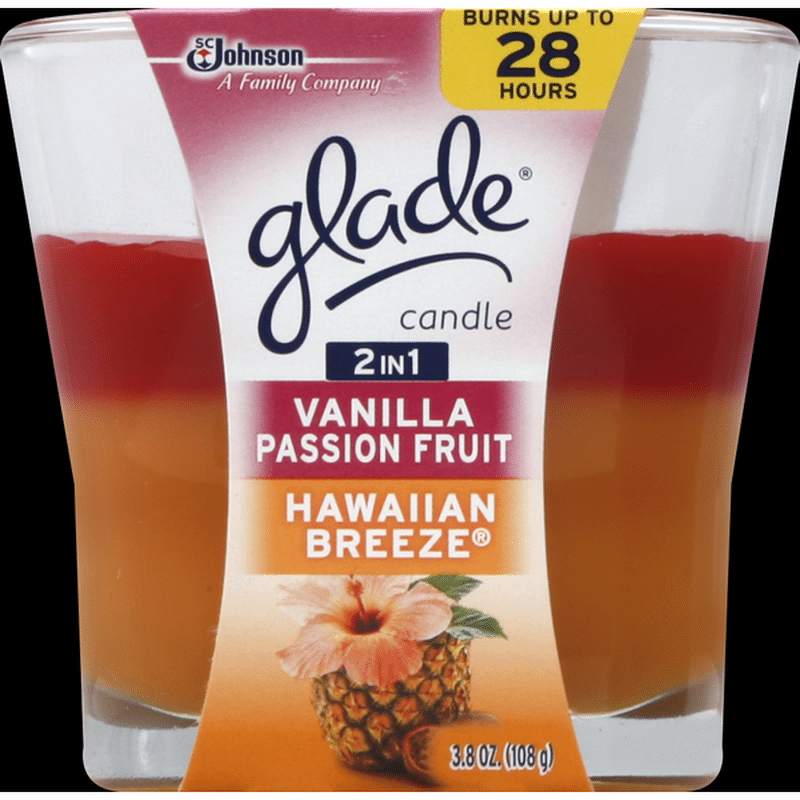 Glade Candle, 2 in 1, Vanilla Passion Fruit, Hawaiian Breeze (3.8 oz) Instacart
