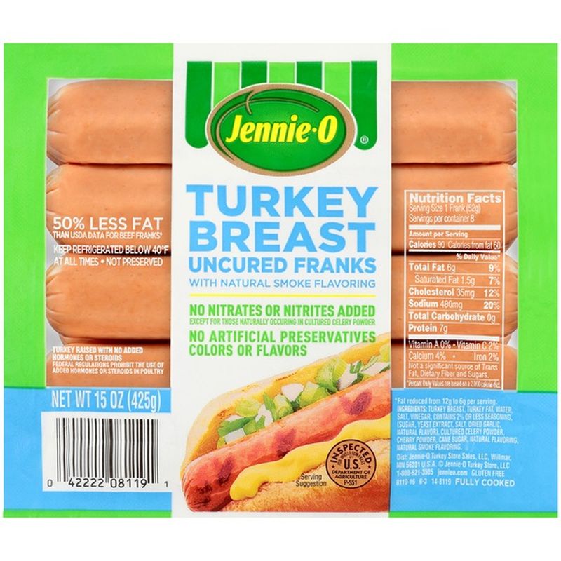 JennieO Turkey Breast Uncured Franks (8 ct) Instacart