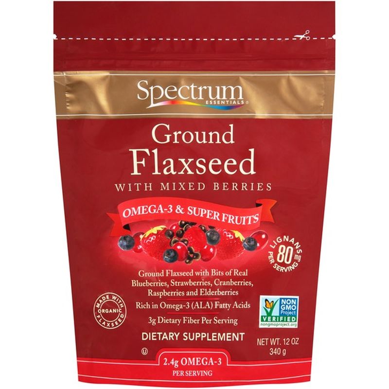 Spectrum Ground Flaxseed with Mixed Berries Dietary Supplement (12 oz