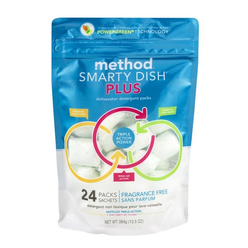 Method Smarty Dish Plus Dishwasher Detergent Packs Fragrance Free 24