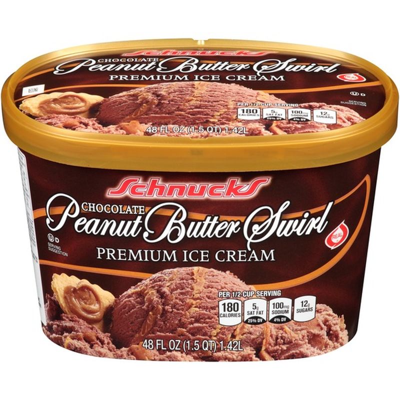 Schnucks Chocolate Peanut Butter Swirl Ice Cream (48 fl oz) - Instacart