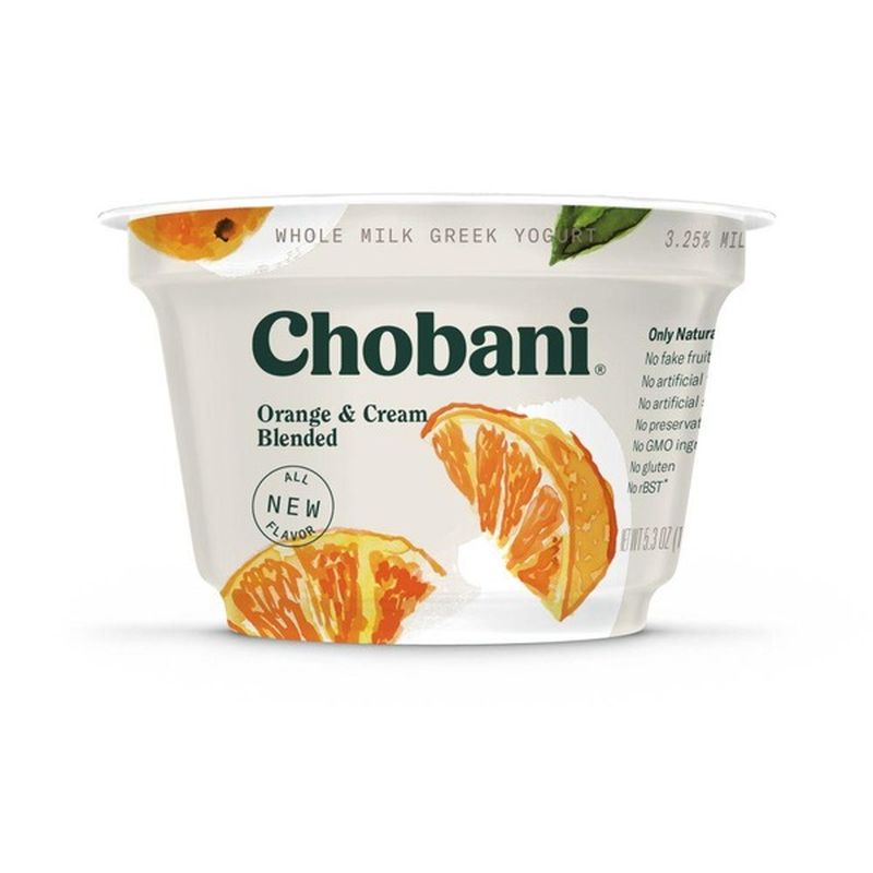 Chobani Yogurt, Greek, Creamy Blended Orange & Cream (5.3 oz) from FoodsCo Instacart