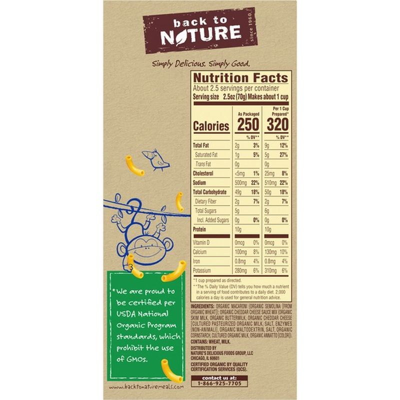 Back To Nature Organic Macaroni Cheese Dinner 6 Oz Delivery Or Pickup Near Me Instacart