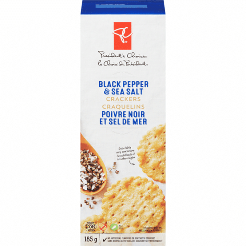 President's Choice Sea Salt & Black Pepper Scalloped Crackers (185 g