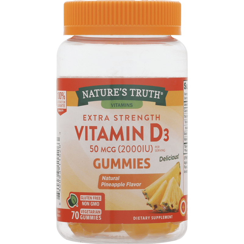 Nature's Truth Vitamin D3, Extra Strength, Natural Pineapple Flavor