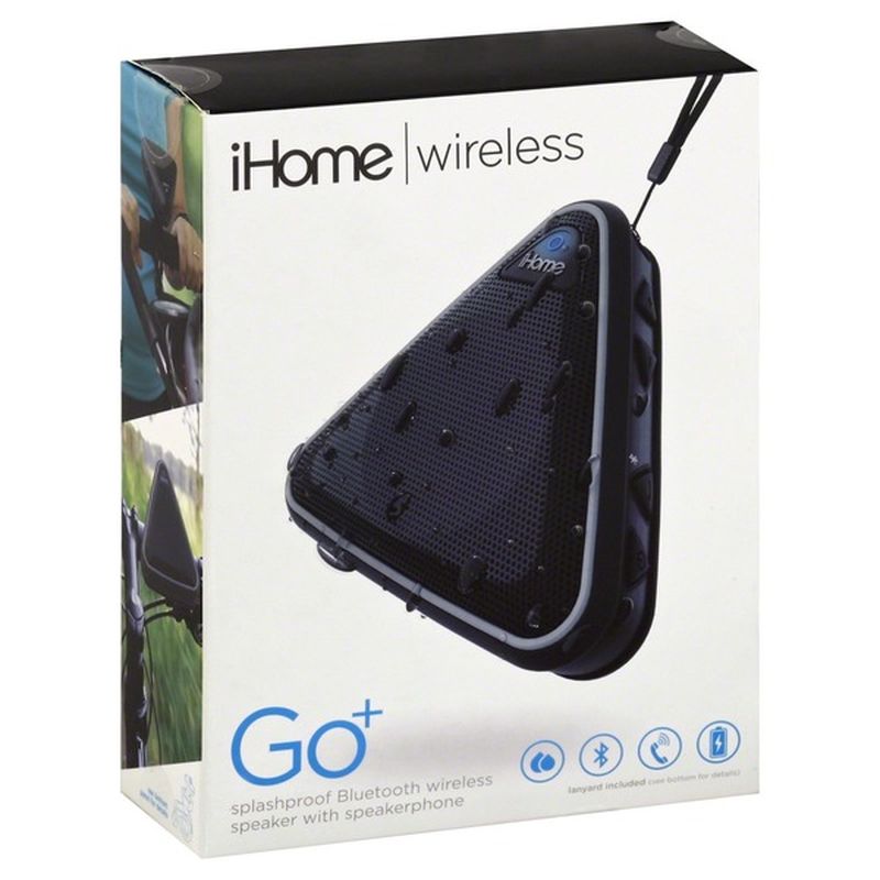 iHome Black & Gray Wireless Waterproof Portable Bluetooth Speaker