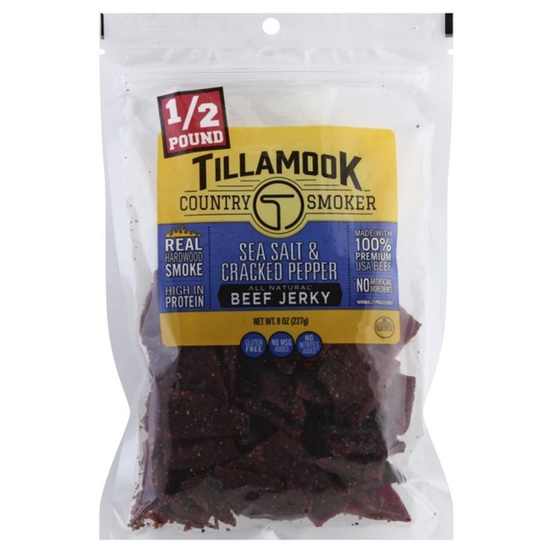 Tillamook Beef Jerky Sea Salt Cracked Pepper 8 Oz From Walmart Instacart