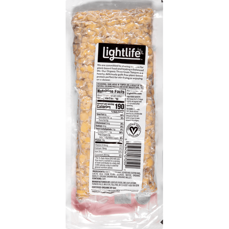 Lightlife Tempeh, Three Grain (8 oz) from Falletti Foods Instacart
