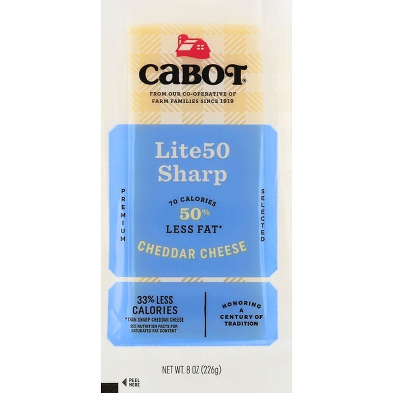 Cabot Cheese, Cheddar, Sharp, Lite50 (8 oz) Instacart