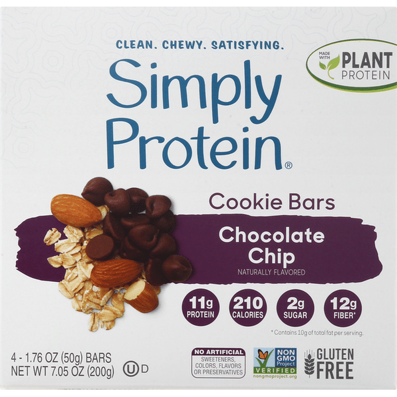 Simply Protein Cookie Bars, Chocolate Chip, 4 Pack (4 each) Instacart