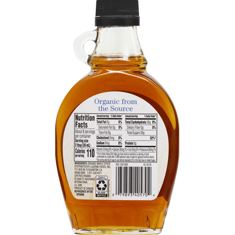 Maple Syrup Ingredients Cartuces