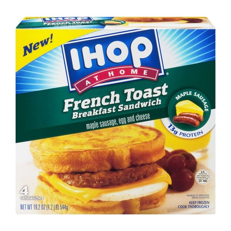 Ihop At Home French Toast Breakfast Sandwich Maple Sausage Egg Cheese 4 Ct 19 2 Oz Instacart