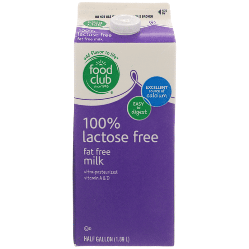 Food Club 100 Lactose Free Fat Free Milk (0.5 gal) Instacart