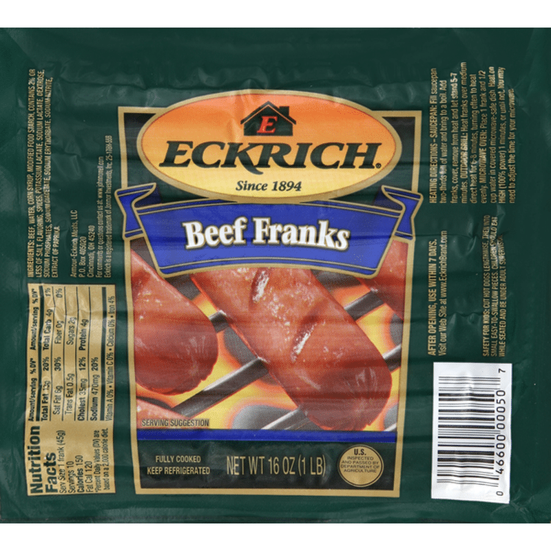 Eckrich Franks, Beef (16 oz) Instacart