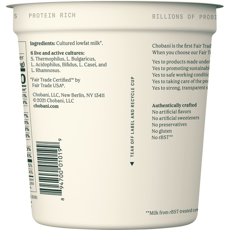 Chobani Yogurt, Greek, LowFat, Plain (32 oz) Delivery or Pickup Near