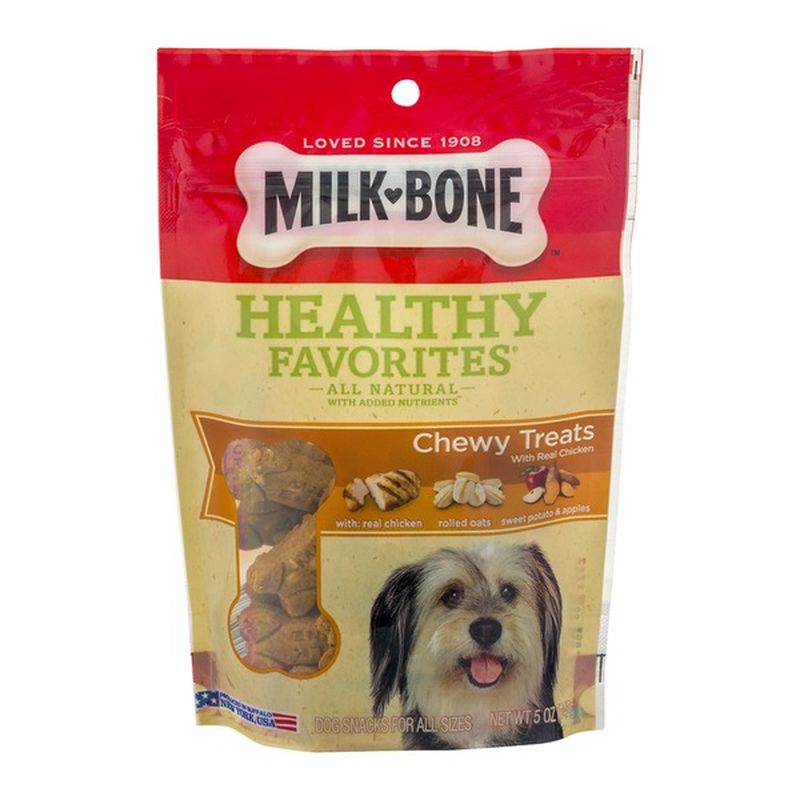 MilkBone Dog Snacks, Chewy Treats, with Real Chicken, for All Sizes (5