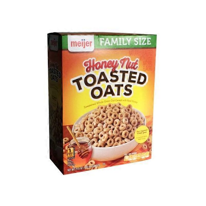 Meijer Honey Nut FLAVORED TOASTED OATS Sweetened Whole Grain Oat Cereal with Real Honey (30 g
