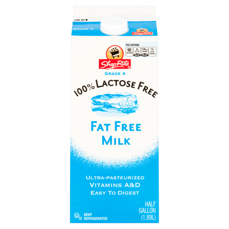 ShopRite 100% Lactose Free Fat Free Milk (oz) - Instacart