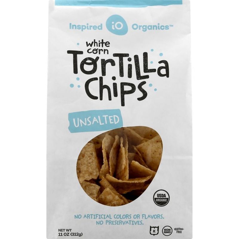 Inspired Organics Tortilla Chips, White Corn, Unsalted (11 oz) Instacart