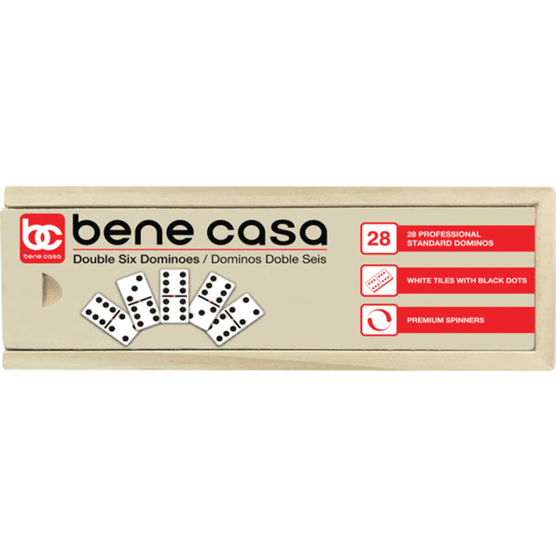 BC Classics 28 Piece Double Six Professional Domino Tiles Game Set With Wooden Case
