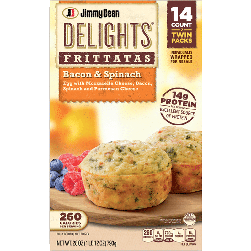 Jimmy Dean Delights Bacon and Spinach Frittatas, Frozen (14 each ...