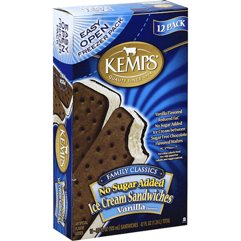 Kemps No Sugar Added Vanilla Ice Cream Sandwiches (3.5 fl oz) Instacart