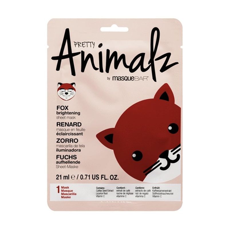 masqueBAR PRETTY Animalz FOX brightening sheet mask