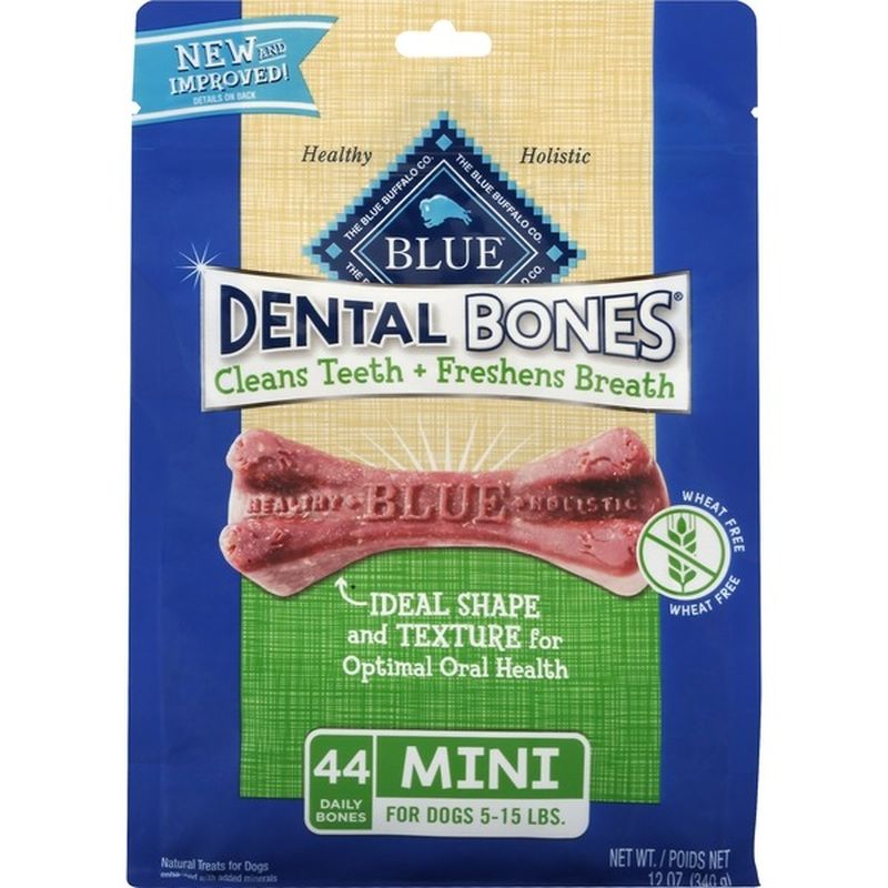 Blue Buffalo Dental Bones Natural Adult Dental Chew Dog Treats, Mini