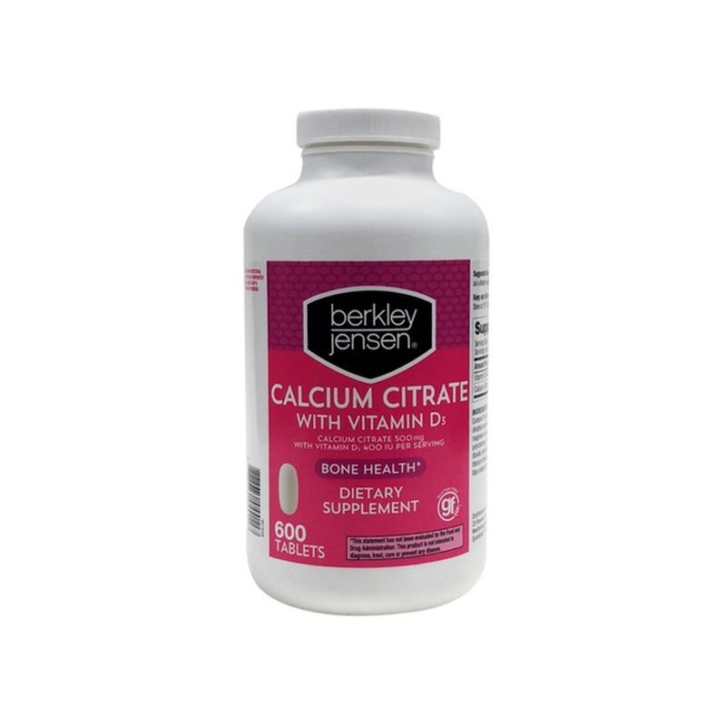 Berkley Jensen Calccitrate 500mg Calcium Supplement Tablets With