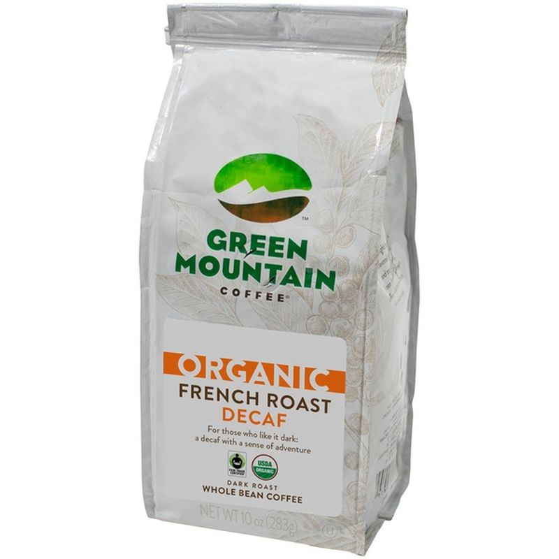 Green Mountain Coffee Organic French Roast Decaf Whole Bean Coffee (10
