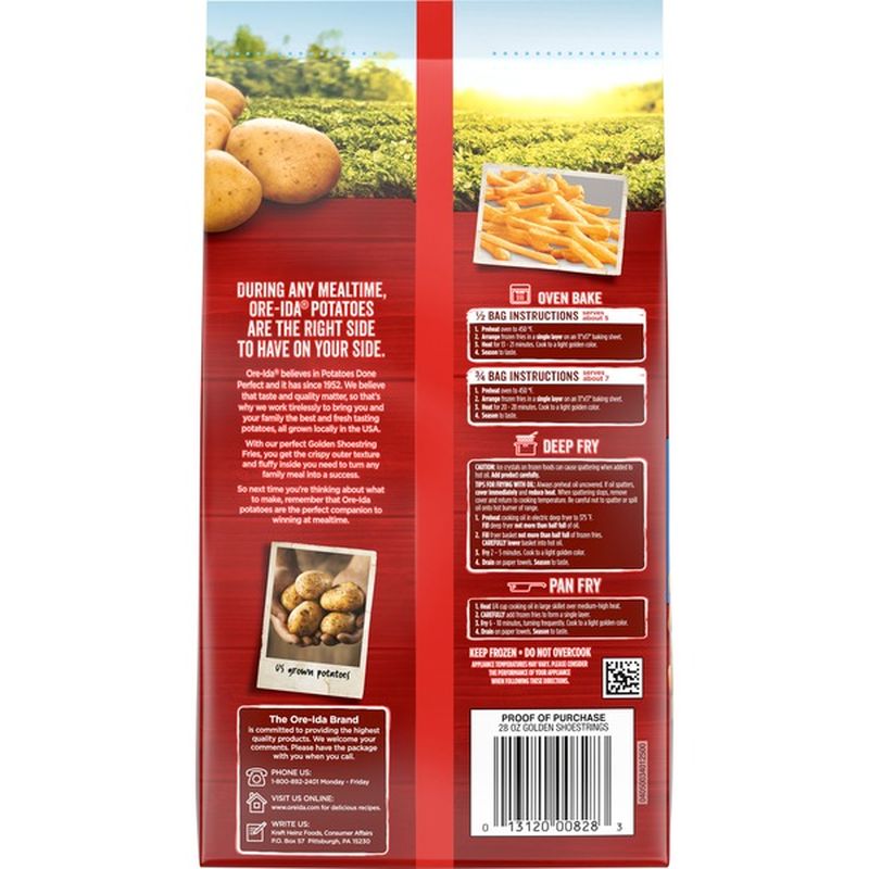 OreIda Golden Shoestrings French Fries Fried Frozen Potatoes (28 oz) Instacart