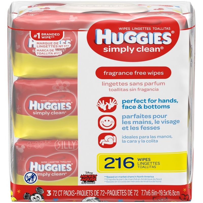 huggies simply clean fragrance free wipes